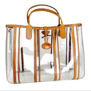 Vintage Longchamp Vinyl Roseau Tote